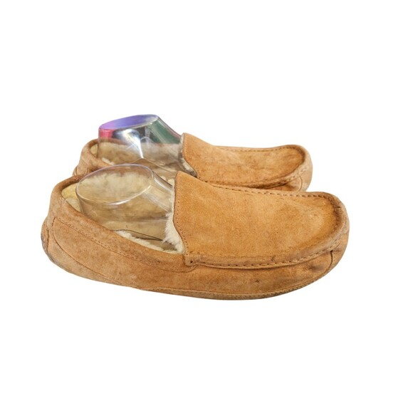 UGG Slippers Mens 12 Brown Ascot Suede Leather Upper Sherpa Shoes Australia main image 11